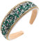 scicent Haarschmuck Strass Haarband Kristall Seite Modische Haarreife Kristall Strass Stirnbänder Glänzende Rutschfeste Perlen Kopfschmuck Bling Bling Haarbänder Haar Dekoration (Grün) - 25508