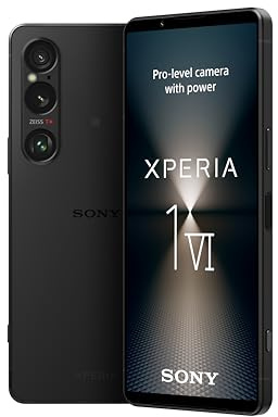 Sony Xperia 1 VI - 6.5 Inch 19.5:9 FHD+ HDR OLED - 120Hz Refresh rate - Triple lens - Android 14 - SIM free - 256GB Storage - IP65/68 rating - Dual SIM hybrid 1-36 months warranty - Black