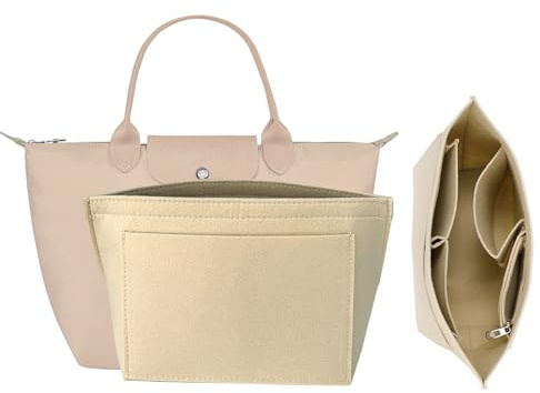 XSDSLS Organisateur de Sac en Feutre Organiseur de sac à main pour sacs Le pliage Femme Organiseur de sacs Rangement (Beige, L)