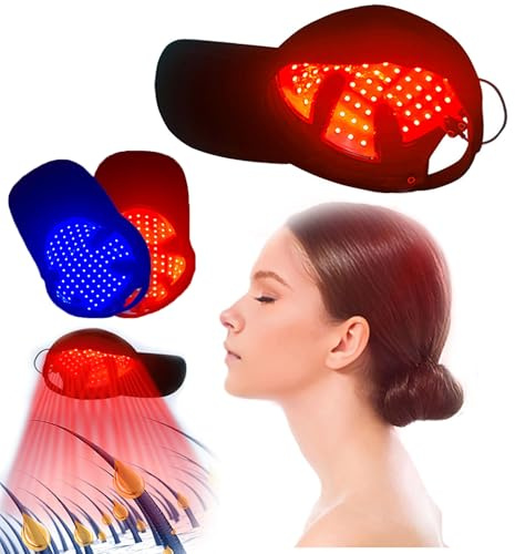 Red Light Therapy Cap for Hair Regrowth, 90LEDs Lamp Beads 650nm and 430nm Red Blue Light Hair Fast Regrowth Hat for Men Women, Strengthen Hair Roots Scalp Care Relieve Fatigue