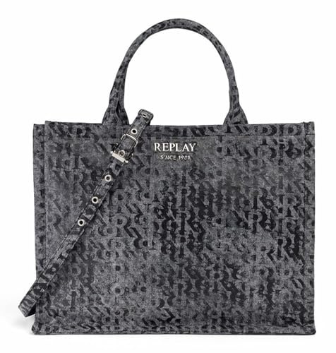 REPLAY Damen FW3791 Tote Bag Tasche, 0097 Washed Black