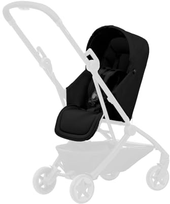 Joolz AER2 Nest to Seat for Newborn to Toddler – Accessory for the Aer2 Lightweight Compact Stroller – Airplane Approved with Easy One-Hand Fold, UPF 50+ Sun Protection – Space Black