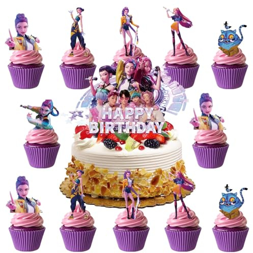 25pcs Kop Demo Huntr Decorazioni per Torta, Huntri Topper per Cupcake per Feste di Compleanno a Tema, Decorazioni per Bambini, Ragazze e Ragazzi