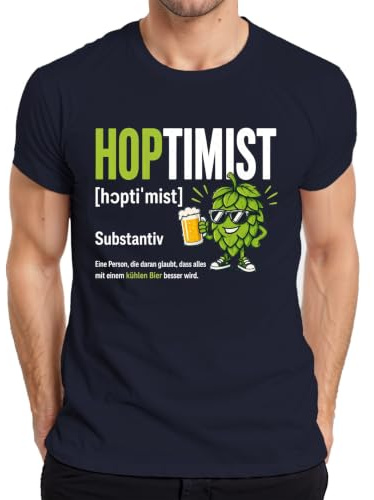 Hoptimist öl definition rolig bryggning män t-shirt | Läderbyxor Dirndl Oktoberfest supa semester kväll stambord hantverk öl svamp vete party alkohol mäns dag fars dag Mallorca