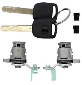 MOTOKU Pair of Front Left Driver LH Side & Right Passenger Side RH Door Lock Cylinder Keys Set for Accord 1998-2002,Civic 2001-2005,Odyssey 1999-2004, S2000 2000-2009