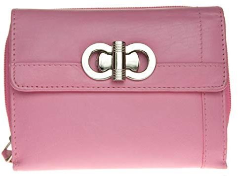 Damen Schöne Baby-Pink Leder Portemonnaie - Geldbörse HMT