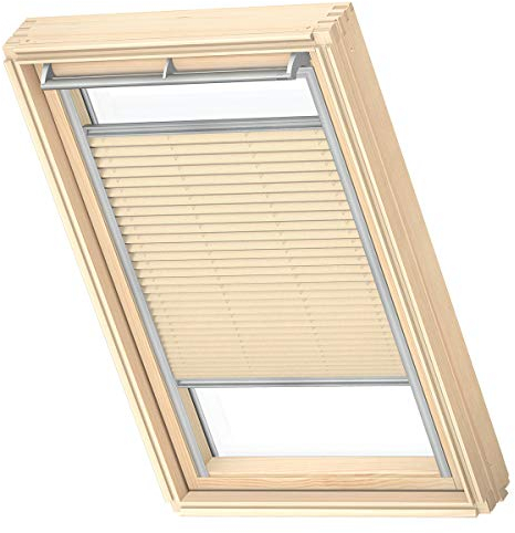 VELUX Original Dachfenster Plissee für MK06, Cremebeige, mit Grauer Führungsschiene