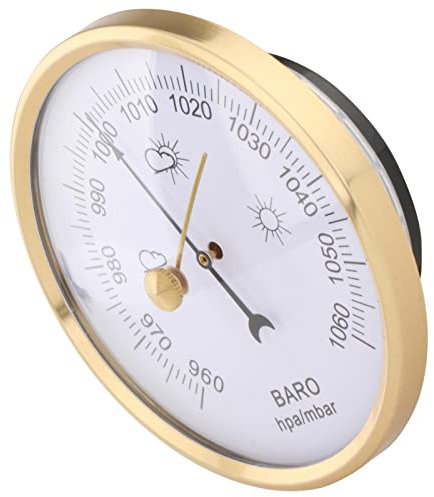 Amagogo Baromètre à Cadran avec Baromètre Analogique Compteur de Lecture Facile Baromètre Mécanique pour Patio Salon Mur