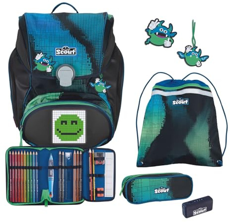 SCOUT Der echte Alpha Set Movie Star Blue Pixel Set 5-teilig, ca. 20 l Volumen, ca. 1.350 g Gewicht (ohne abnehmbare Elemente)