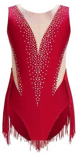 JEATHA Maillot De Danza Baile Brillantes Niñas Leotardo Patinaje Artístico Maillot Gimnasia Rítmica Traje De Rendimiento Disfraz De Bailarina Fiesta Actuación