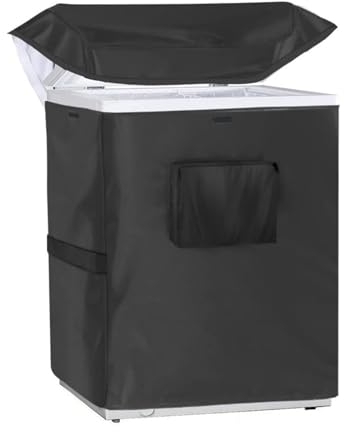 XHDZSW Chest Freezer Cover | Waterproof | Outdoor/Indoor Refrigerator Dust Cover | Oxford Fabric | Black, 102x64x89cm