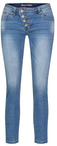 Buena Vista Damen Jeans Malibu 7/8 Cozy Denim Slim Fit Blue (82), S