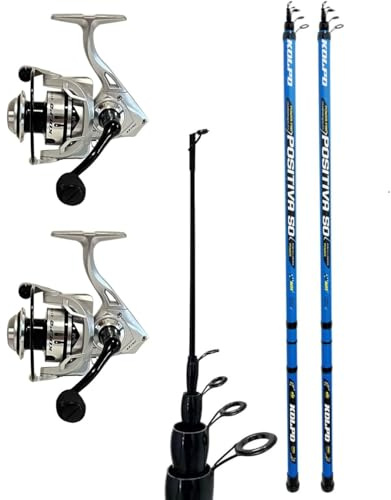 kolpo combo da pesca bolognese con due canne 5 mt + 2 mulinelli con frizione micrometrica