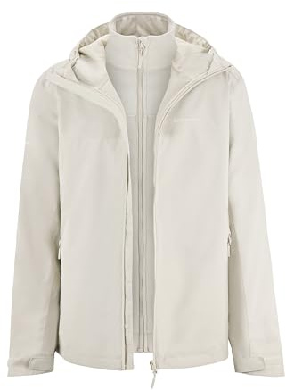 Kapten & Son Veste Imperméable Femme & Homme 3en1 Beige L | Imperméable (10.000 mm), respirante et coupe-vent | Veste de pluie avec veste polaire amovible | Veste Softshell