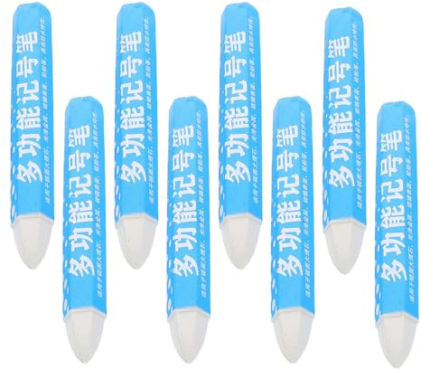 jojofuny 8pcs White Wax Tire Marker Pen for Rubber Tires and Fabric