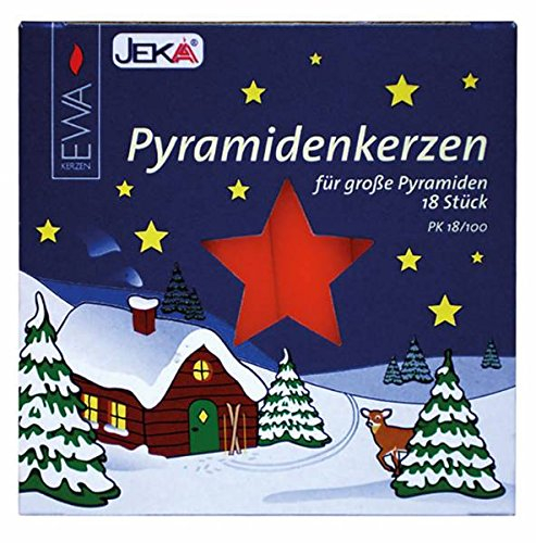EWEKA - Pyramidenkerzen für große Pyramiden Größe 17,2x105mm 18 Stück/Packung (36, rot)
