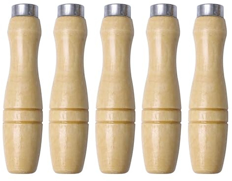 DOITOOL 5pcs 4.2 Inch Wooden Handle for File Cutting Tool Craft