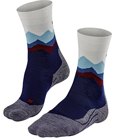 FALKE Damen Wandersocken TK2 Explore W So Wolle Funktionsmaterial antiblasen dick 1 Paar, Blau Dark Night 6177 Crest-O, 39-40