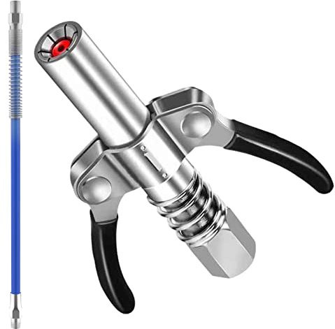 CPYJW Boquilla de Engrasadora Acoplador de Pistola de Grasa Manual de Alta Presión con Manguera de 30 cm,Pistola de Engrase G Acoplador para Neúmaticos Maquinarias Rodamientos