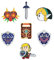 rongji jewelry Zelda Game Enamel Pin Set - 7pc Shield and Sword Lapel Pin Set, Cosplay Brooch Gift for Game Lover