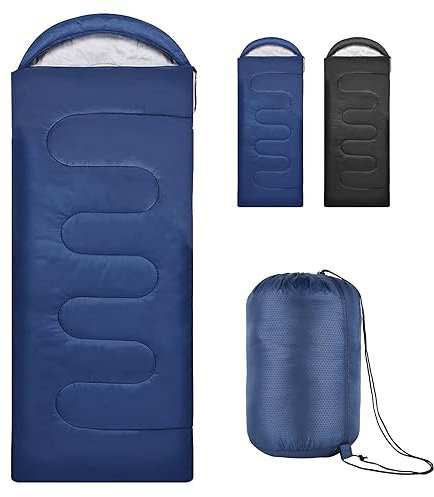 Sac de Couchage, 4 Saisons Sacs de Couchage Légers pour Une Personne, pour Adultes et Enfants, Randonnée, Sac de Couchage Chaud, Essentiels pour l'intérieur et l'extérieur – 220 x 80 CM