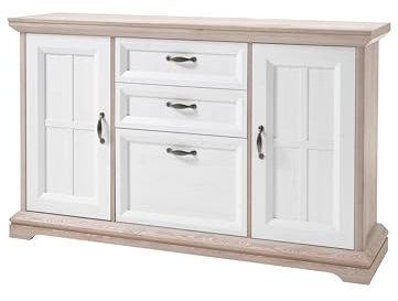 moebel-dich-auf Sideboard Bellevue (Kommode, 177 cm breit In Polar Eiche/Anderson Pine)