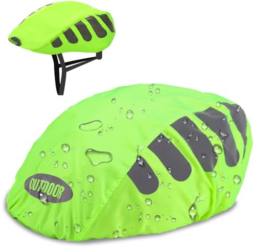 FlyWave Fahrradhelm Regenschutz, Wasserdichter Helmüberzug, Reflektierende Regenhaube, Universelle Passform, Wind- und Wetterfest, für alle Helme geeignet