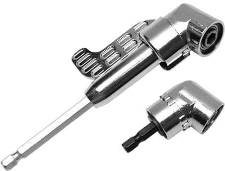 2 Pcs 105 Degree 1/4 Right Angle Drill Adapter,Angle Drill Attachment Impact, Extension Socket Holder Adapter with Hex Shank Screwdriver(5.51x0.91x0.24inch)