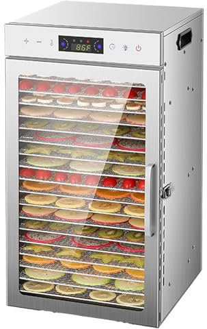 18 trays,BESTXH Food Dehydrator Machine, Food Dryer Machine, Stainless Steel Dehydrators for Food and Jerky, Fruit Dryer Dehydrator, Adjustable Digital Timer and Temperature Control