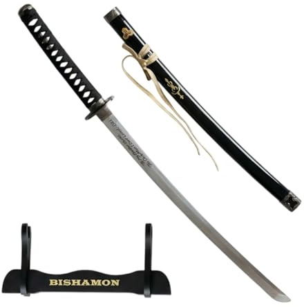 Shop SoftAir Katana Decorativa Kill Bill 102 cm con Supporto, Replica Spada Samurai Non Affilata, Legno e Metallo, Nero, 3 Modelli Disponibili (Kill Bill 3)