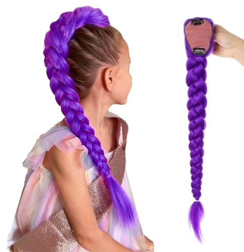 Omnikryp Peluca Morada, 62cm Peluca de Anime para Cosplay