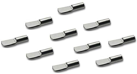 Gedotec Schwerlast Bodenträger Metall Fachbodenträger Küche Regal-Halter für Möbel-Schränke - H3110 | Tablarträger Stahl vernickelt | Stift Bohr-Ø 4 mm | 50 Stück - Regalboden-Träger zum Einstecken