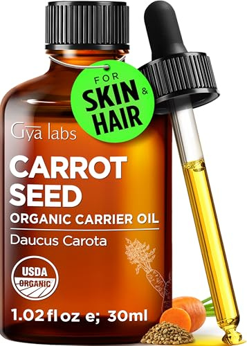 Gya Labs Organic Carrot Seed Oil for Skin - 100% Pure Natural Unrefined Carrot Oil for Hair, Skin, Face and Lip Care, Scalp & Carrier Oil (30ml)