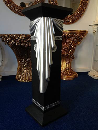 Cinar Columna de meandro estilo mesa auxiliar de 100 cm, estilo griego, antiguo, retro, rococó, barroco, soporte para flores, pedestal, pintado a mano
