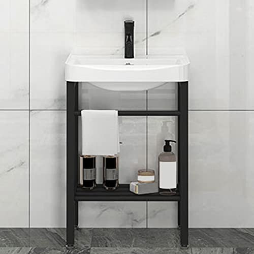 ZYFA Waschbecken mit Unterschrank Weiß Waschplatz Waschtisch,Keramik-Waschbecke Badmöbel Set Badezimmer Waschtischunterschrank Waschbeckenunterschrank Keramikwaschbecken (Size : 51x37cm(20x15in))