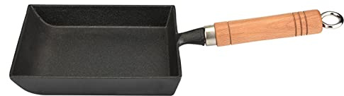 Tbest Mini Poêle À Frire Pot À Omelette en Fer Tamagoyaki Manche en Bois Gros Oeuf Japonais Pfanne,Poêle en Fer Carrée,Japanese Omelette pan