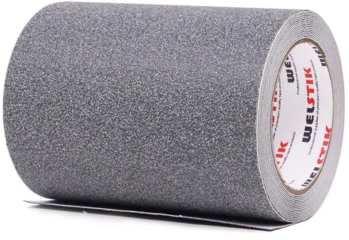 WELSTIK 15 CM x 5 M Anti-Rutsch-Klebeband, High Traction Safety Track Band, Rutschfestes Streifen-Band, Starker Klebender Sicherheits-Aufkleber für Draußen, Grau