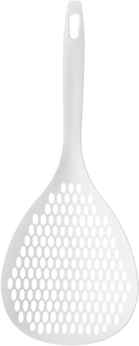 Cuchara colador para pasta, verduras, legumbres, Cuchara ranurada, Cucharón antiadherente de silicona para cocinar con mango, accesorio de cocina