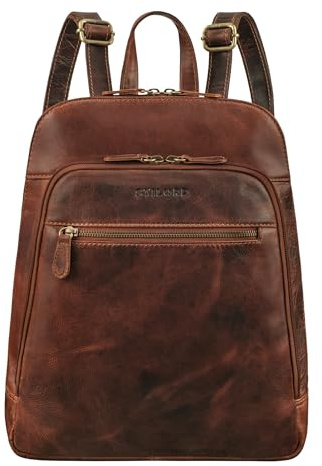 STILORD Giselle Laptop-Rucksack Leder mit Laptopfach 13.3-14 Zoll für Damen und Herren - Echtleder Daypack für Business Büro Uni Reisen und Freizeit Mittel-Groß Farbe:Prestige - braun