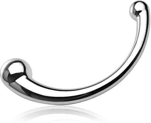 Plug anal, consolador de masaje con punto G, doble extremo, estimulante para la pared, fetiche, con metal sólido, curvado, doble extremo, masaje, pared, sexo, adultos, juguete sexual para mujeres y