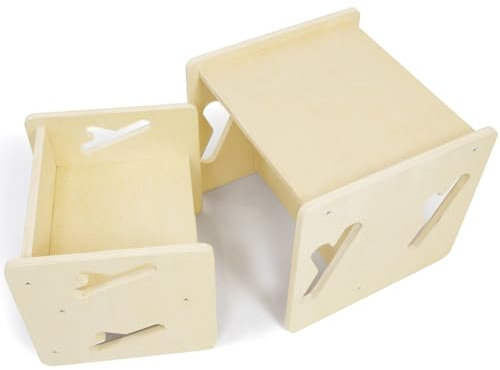 Puecrof Montessori Tavolo e Sedia In Legno Massello - Set Tavolo e Sedia per Bambini Montessori Mobili per Bambini