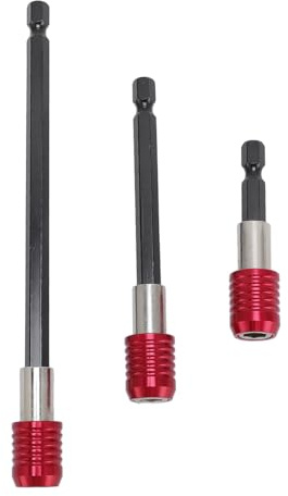 Rallonge de foret magnétique à tige hexagonale, aimant puissant, longueurs polyvalentes 60 mm, 100 mm, 150 mm, pour projets de bricolage en bois, acier allié, 3 pièces
