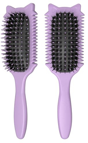 2PCS Cat - Head Curl Defining Brush – Volumizes, Detangles Reduces Pulling/Frizz for Women/Girls (Curls/Waves/Coils)