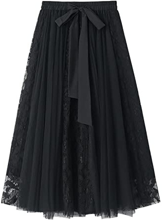 Tyllkjol dam tutu kjol Dirndl karneval party 50-talet balet minikjol underkjol underkjol rockabilly aftonklänning klassisk karnevalkostym bubbla danskjol festklänning, svart, one size