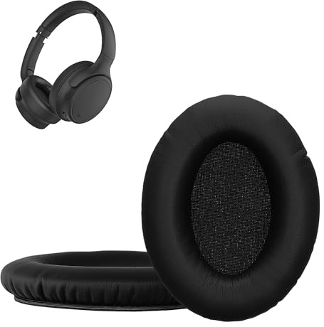 kwmobile 2x Cuscinetto Cuffie Compatibile con INFURTURE H1 Pad - Cuscinetti Ricambio Cuffie Over Ear Simil Pelle - nero