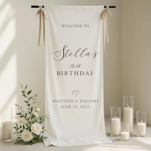 Cartel De Bienvenida Personalizado Para Bodas En Lino, Pancarta De Tela A Medida Con Nombres, Señalización Para Ceremonias De Estilo Boho, Decoración Minimalista Colgante De Bienvenida