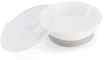 Twistshake Baby-Schüssel mit luftdichtem Deckel | BPA-freier Baby-Entwöhnungsnapf | Babyteller ab 6 Monaten | Essenstrainingsteller für Kinder | Babynahrungsschüssel | Lernschale für Kinder | Weiß