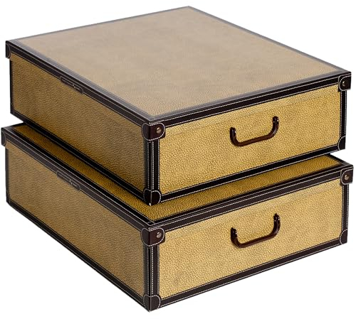 Lavatelli Set 2 pezzi Scatole sottoletto in cartone, organizer per vestiti e biancheria, per cambio stagione, Tapirus 60x50xh17 cm
