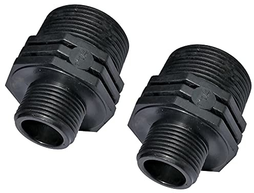 Aerzetix - C51982 - Set med 2 skruvförminskningar för hane/hane - 3/4 x1 1/4 '' gänga - plast - reducerad bröstvårtor med gängad montering - PN 10 Bar