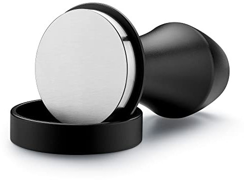 Normcore Pressino per caffè espresso da 51 mm, con molla, strumenti da barista, manomissione caffè con supporto in alluminio anodizzato, base piatta in acciaio inox, nero